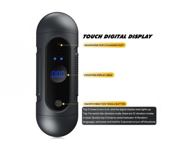 Masturbador Vibrador Linterna recargable doble