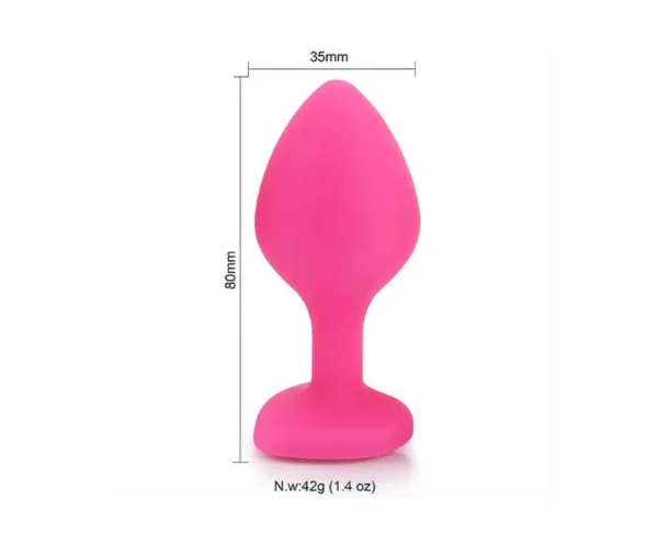 Plug Anal mediano de silicona con gema
