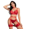 BR-M34-R Lencería Conjunto Ligueros y Ligas BR-M34-R