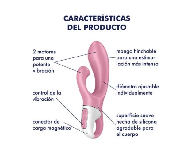 Vibrador Rabbit doble estimulación inflable