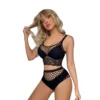 Conjunto Lencería Malla Bodystocking 2 piezas